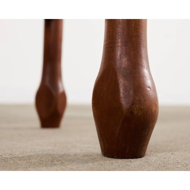Asian Etched Brass Tray Table on Four Leg Stand For Sale - Image 18 of 18