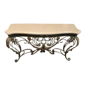 ​Maitland Smith Faux Marble Iron Console Table