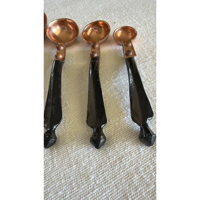 Rustic Cabin Core Copper Measuring Spoons W/ Hand Forged Handles Lodge Farmhouse Styles For Sale - Image 4 of 11