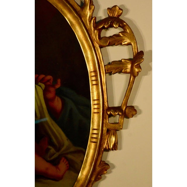 Spanish Spanish Religious Reverse Painting Saint Joseph With the Christ Child For Sale - Image 3 of 8