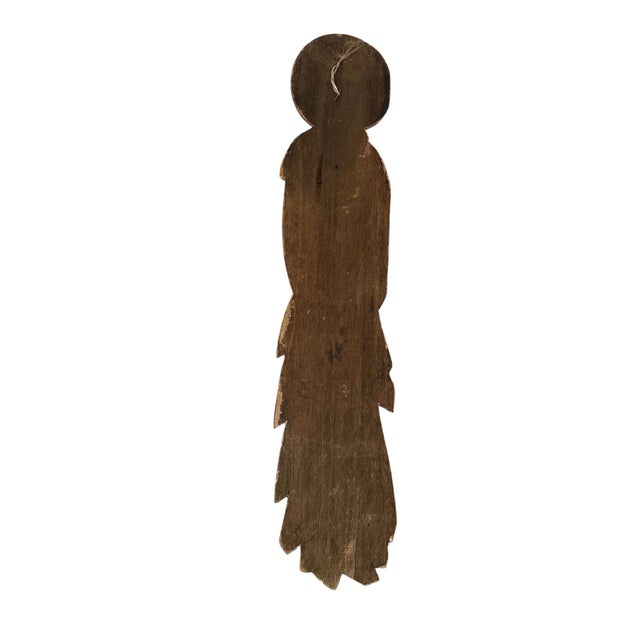 Mid 20th Century VTG 28” Polychrome Moses Hand Carved Wood 3d Wall Plaque Santos. 10 Commandments For Sale - Image 5 of 7