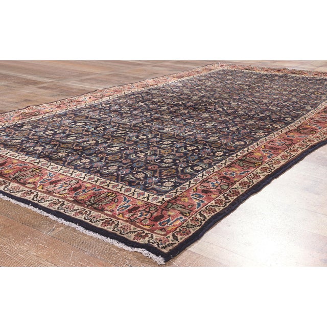 Textile Vintage Persian Mahal Rug - 05'03 X 09'10 For Sale - Image 7 of 9