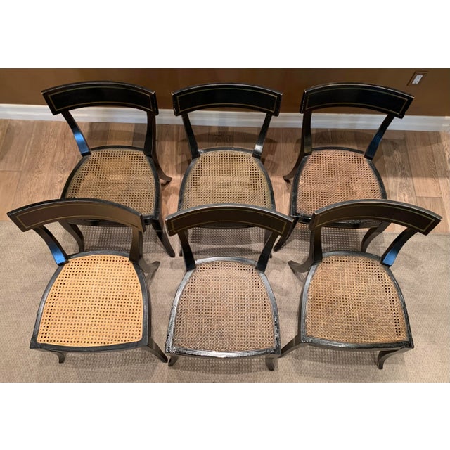 Vintage Cane Seat Side Chairs- Set of 6 For Sale In Los Angeles - Image 6 of 13