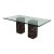 Vintage Faux Marble Bases + Glass Top Table For Sale