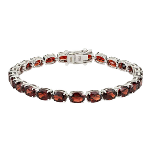 25.15 Ct Oval Cut Garnet Bracelet in 925 Silver Gift for Mom