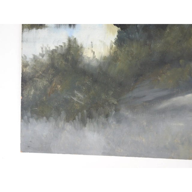 Late 20th Century Impressionist Lakeside Landscape Painting For Sale - Image 5 of 7