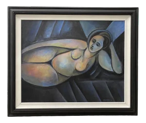 Norman Baasch "Blue Nude" Original Acrylic on Canvas C.2012