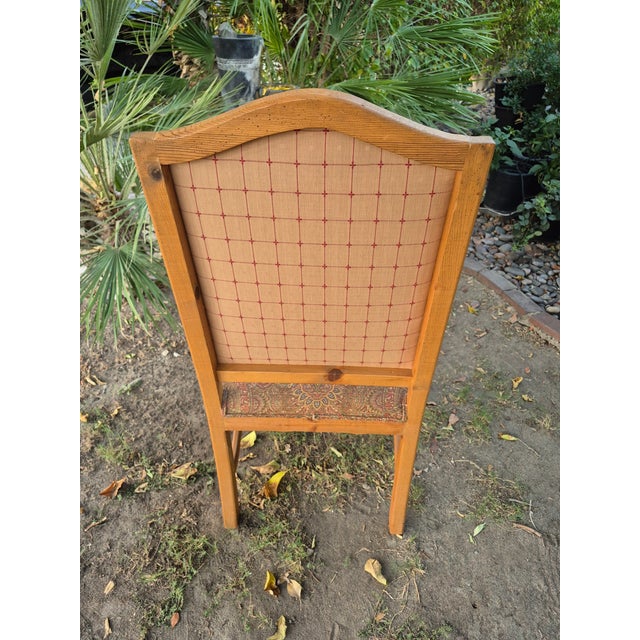 Vintage French Provincial Louis XIII-style Tapestry Accent Armchair. For Sale - Image 4 of 9