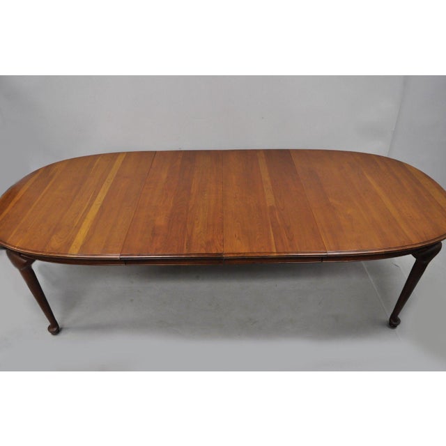 1960s Traditional Ethan Allen Sheffield Oval Cherry Dining Table Chairish