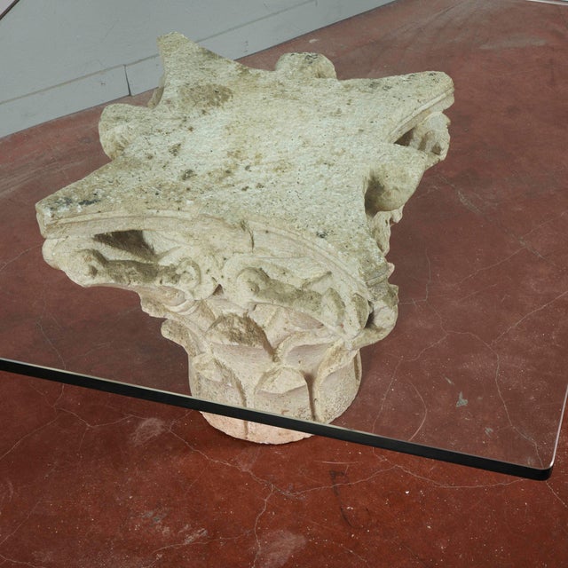 White Stone Capital Coffee Table with Large Thick Glass Top For Sale - Image 17 of 18