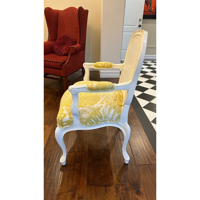 Kendall Wilkinson Home Louis XV Spring Fauteuil Armchair, in colour yellow.