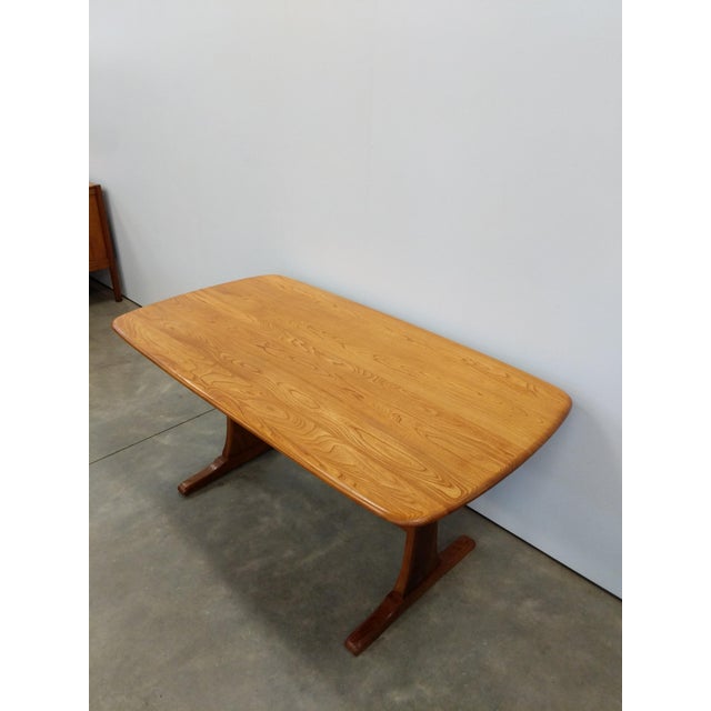1970s Vintage Mid Century Modern Plank Dining Table by Ercol For Sale - Image 5 of 9