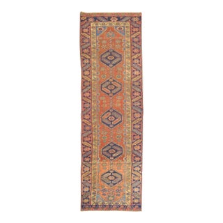 Narrow Antique Persian Heriz Runner For Sale