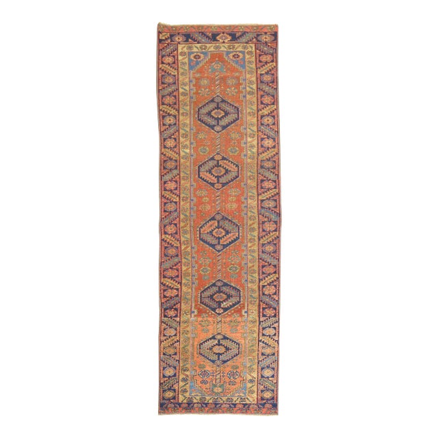 Narrow Antique Persian Heriz Runner For Sale