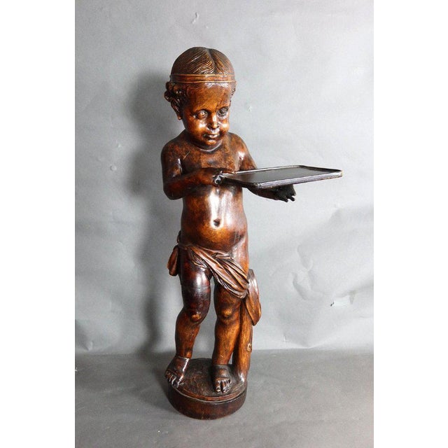 Brown 19th Century Child Servant Sculpture For Sale - Image 8 of 8