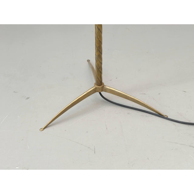 Metal Vintage Three-Light Brass Floor Lamp, 1950s For Sale - Image 7 of 18
