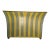 Vintage Postmodern Striped Tôle Planter Cachepot With Brass Bun Feet Fd For Sale