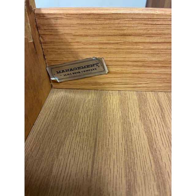 Mid-Century Modern Vintage Alma Desk Company Desk & Credenza For Sale - Image 3 of 8