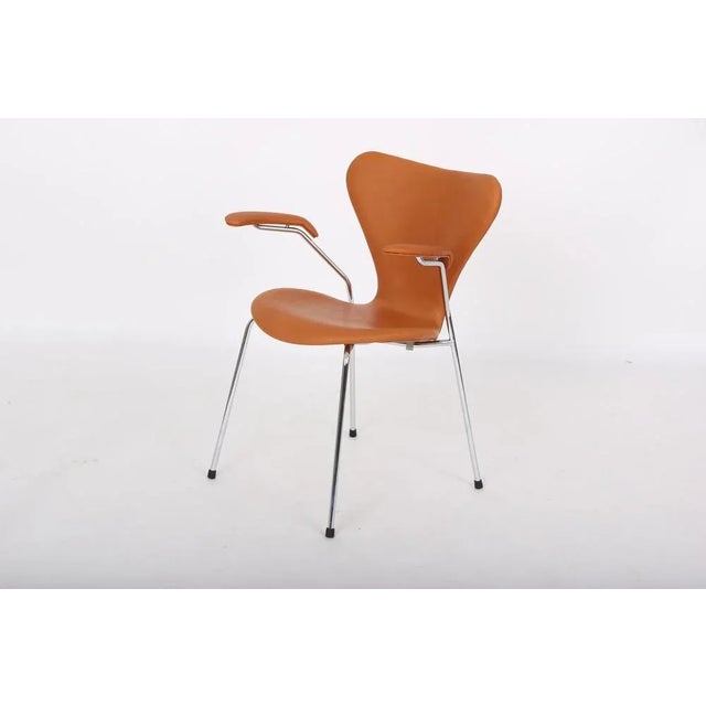 Model 3207 Leather Chairs by Arne Jacobsen for Fritz Hansen, Set of 4 For Sale - Image 14 of 14