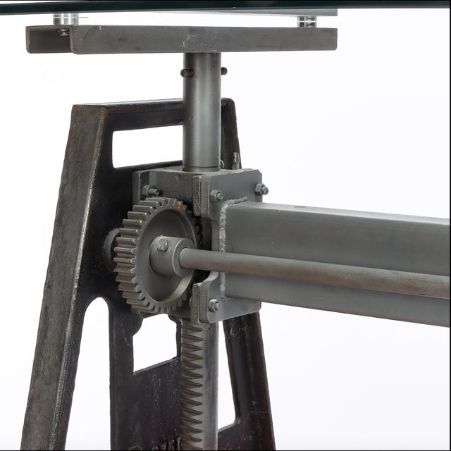 Industrial Iron and Glass Workbench, Denmark For Sale - Image 4 of 4