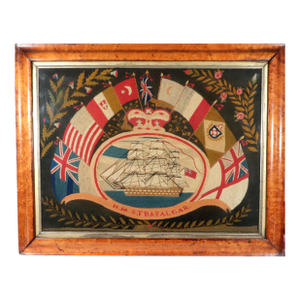 British Sailor's Flag of Nations Woolwork of HMS Trafalgar