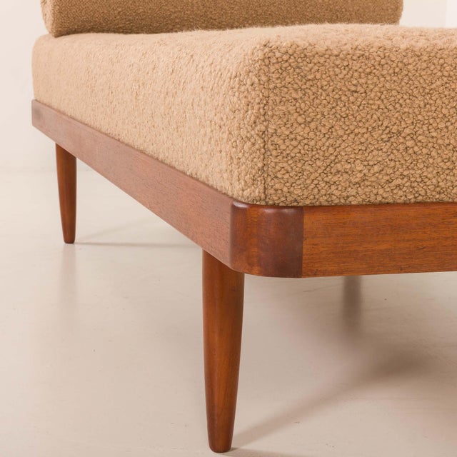 Mid-Century Modern Scandinavian Daybed in Natural Boucle Fabric, 1960s For Sale - Image 11 of 14