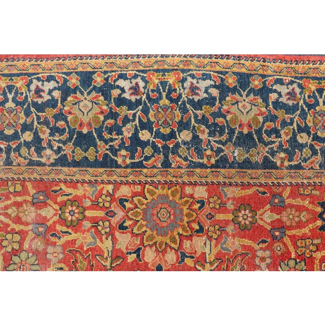 Textile Antique Persian, 19th Century Sultanabad Rug in Rust, Blue, Gold, Yellow & Green 8'1 X 13' For Sale - Image 7 of 16