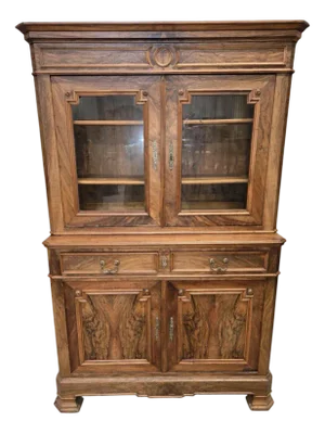 Louis Philippe Bookcase Buffet in Walnut