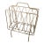 Vintage Brass Magazine Rack With Mid-Century Modern Design Wire Frame For Sale