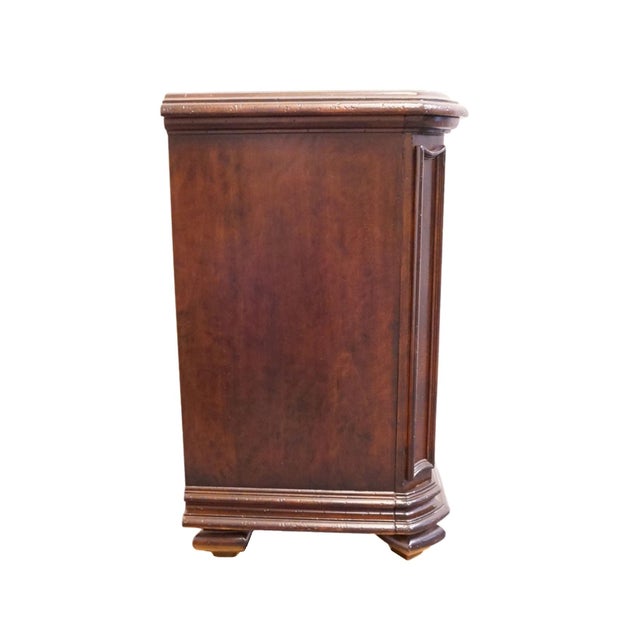 Stanley Furniture Walnut Contemporary Traditional 30" Three Drawer Nightstand 128-13-80 - Continental Barrel Finish For Sale - Image 12 of 15
