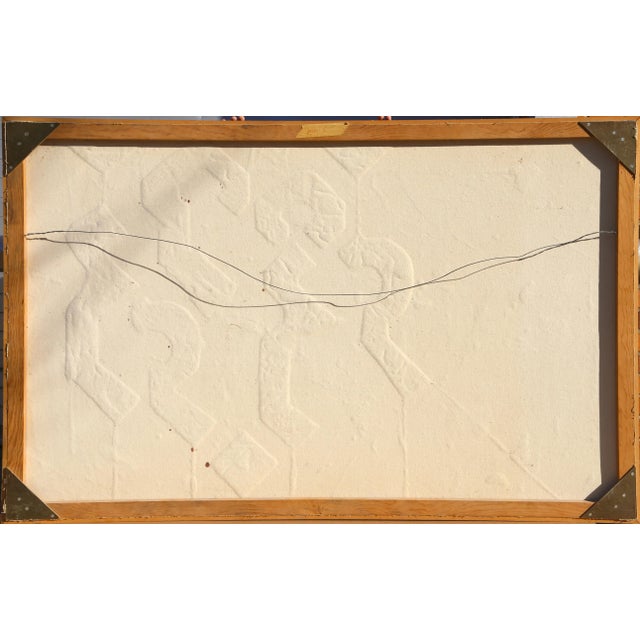 1980s Untitled, Lou Fink Oil & Sand on Canvas Painting For Sale - Image 5 of 6