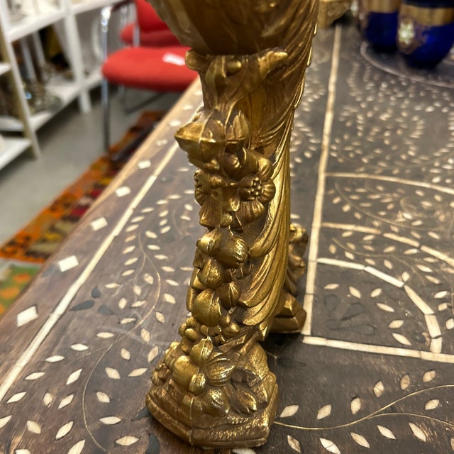 Figurative Gilt Syroco Peacock Tabletop Sculpture For Sale - Image 3 of 6