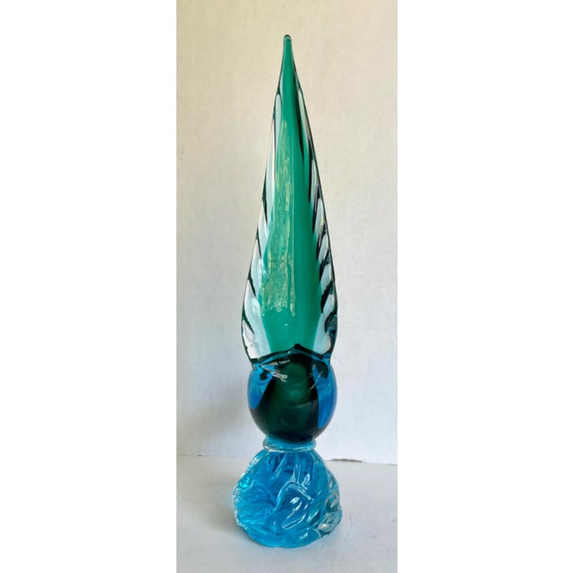 Glass Mid 20th Century Murano Style Glass Pheasant Sculpture For Sale - Image 7 of 9