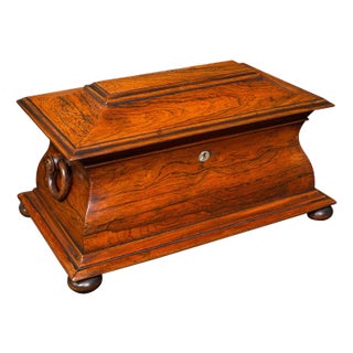 Antique Sarcophagus Loose Leaf Tea Caddy, Drawing Room, English, Regency, c.1820 For Sale