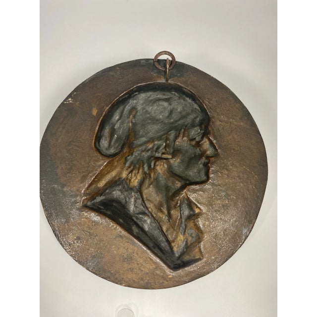 1868 French Antique Bronze Plaque of Jean Paul Marat by Jean Baptiste Buisson For Sale - Image 9 of 12