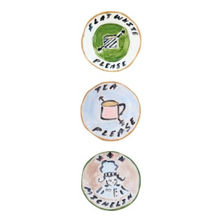 Trio of Decorative Kitchen Plates by Tatiana Alida For Sale