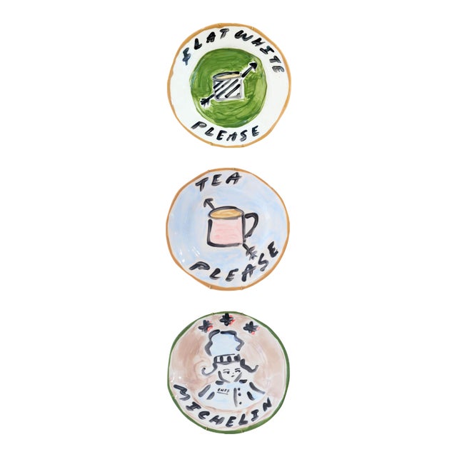 Trio of Decorative Kitchen Plates by Tatiana Alida For Sale