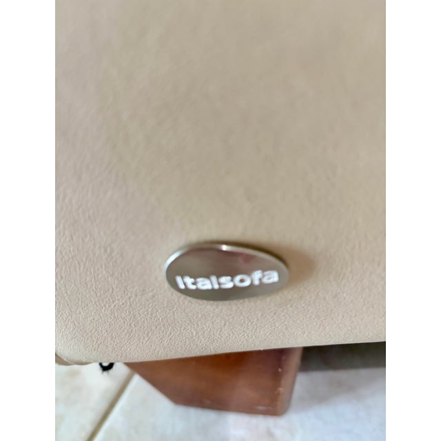 Italsofa by Natuzzi Beige Leather Arm Chair For Sale - Image 12 of 16