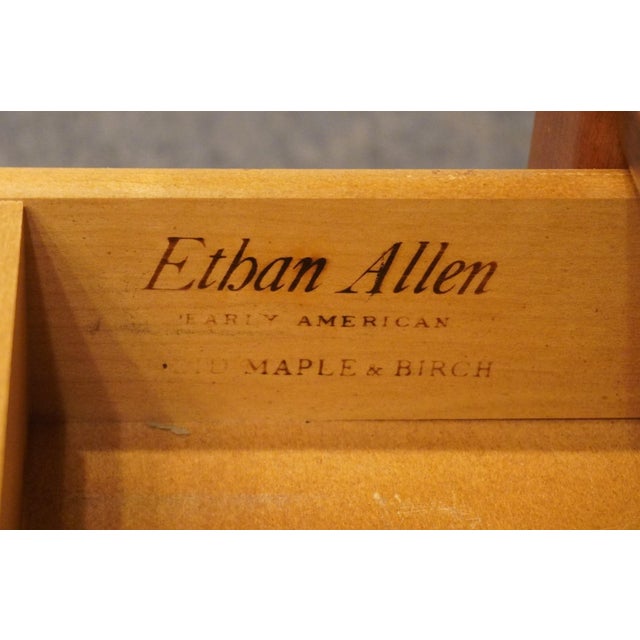 Wood Ethan Allen Heirloom Nutmeg Maple Colonial Early American 23" Accent End Table 10-8545 For Sale - Image 7 of 11