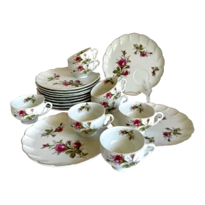 Hollywood Regency Lefton China Dessert Snack Plate and Tea Cup Set of 20