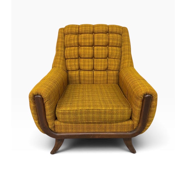 Mid-Century Modern Walnut Upholstered Sofa & Arm Chair For Sale - Image 10 of 16