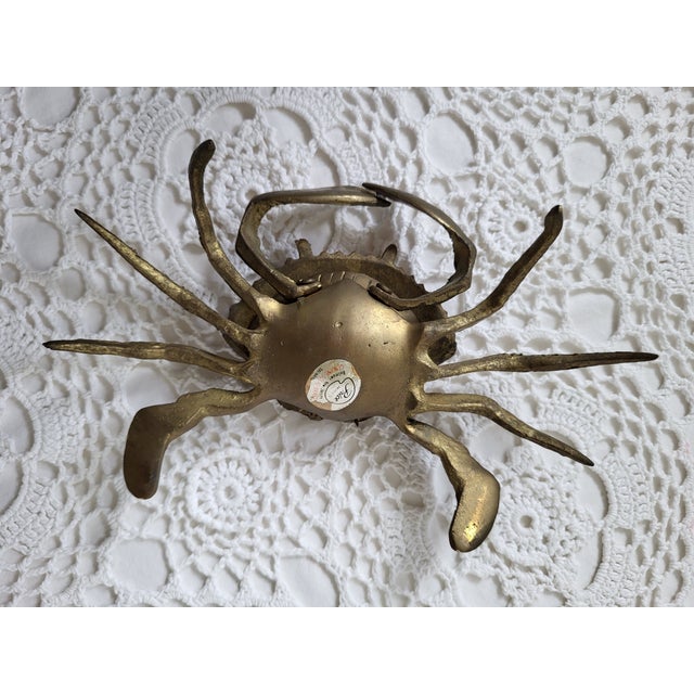 Mid Century Brass Crab Decorative Object For Sale - Image 4 of 5