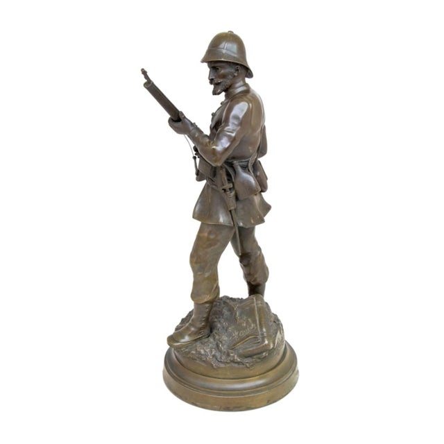 French Soldier Patinated Bronze Sculpture For Sale - Image 4 of 6