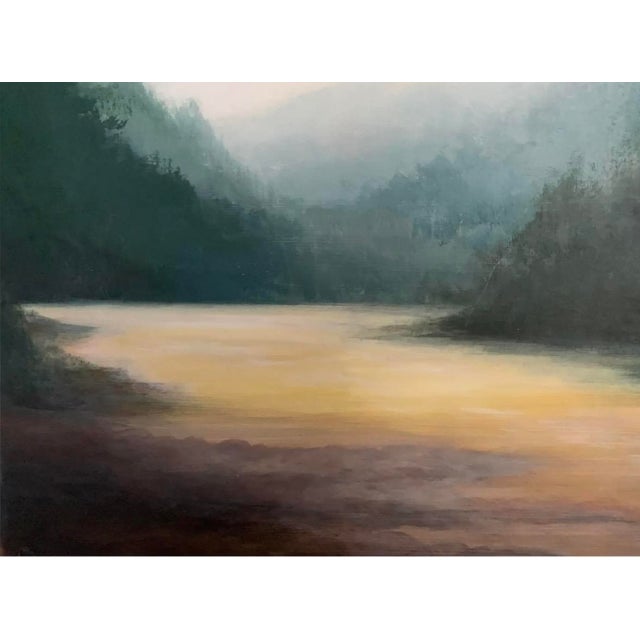 Modern 1980s Oil Painting - Landscape For Sale - Image 3 of 7
