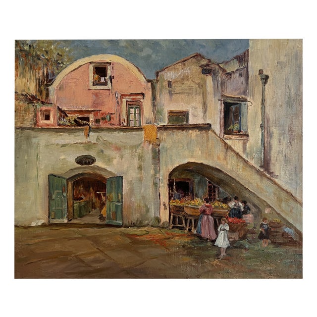 Sartorelli, Animated Landscape, 1920s, Oil on Canvas For Sale