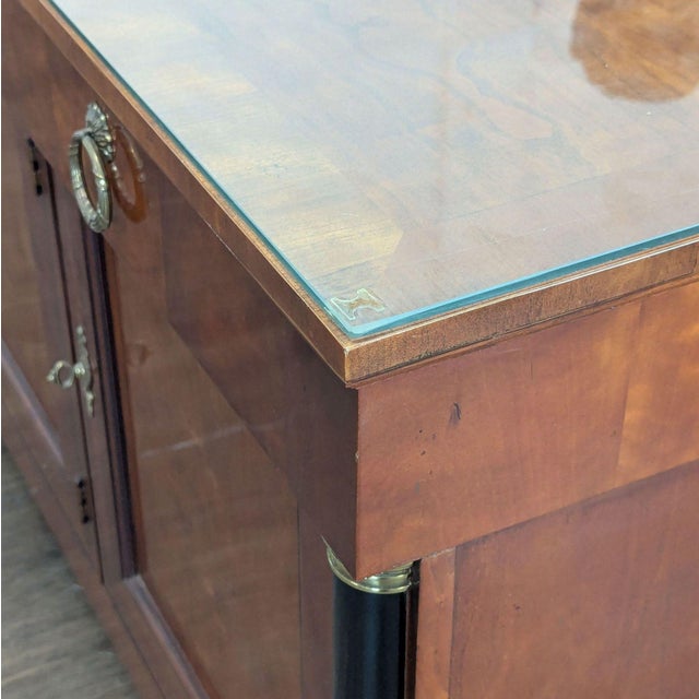 Brown Vintage Baker Neoclassical Wood and Parcel Ebonized Sideboard For Sale - Image 8 of 9