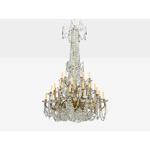 French Louis XVI Style, Bronze, Crystal, Palatial Thirty-Light Chandelier, France, 19th/20th c. Possibly Baccarat Palatial...