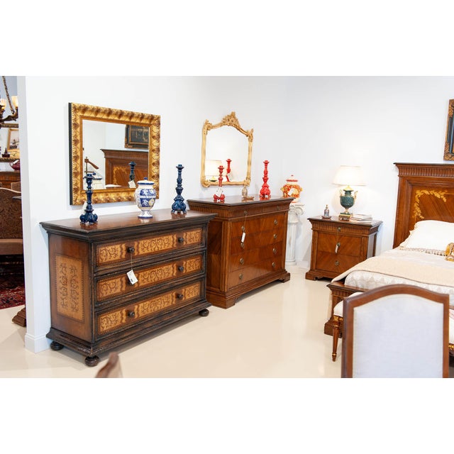 Rustic Italian Venetian Walnut Chest With Inlaid Drawers For Sale - Image 3 of 3