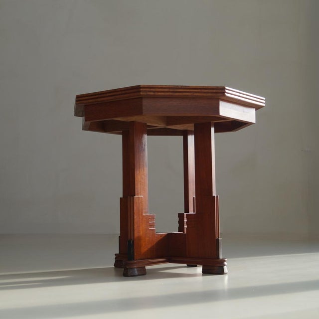 Amsterdam School Expressionist Table with Octagonal Top, Netherlands, 1920s For Sale - Image 13 of 17