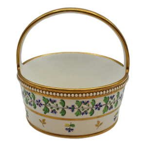 1st Quarter 19th Century English Bone China Handled Basket